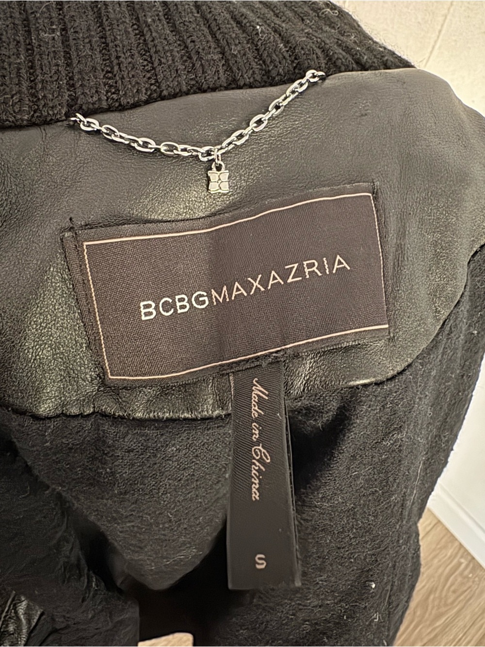 BCBGMaxAzria Black Leather & Knit Hybrid Vest - Picture 8 of 10